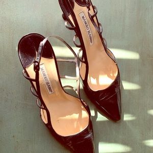 Manolo Blahnik black pumps, size 38 1/2